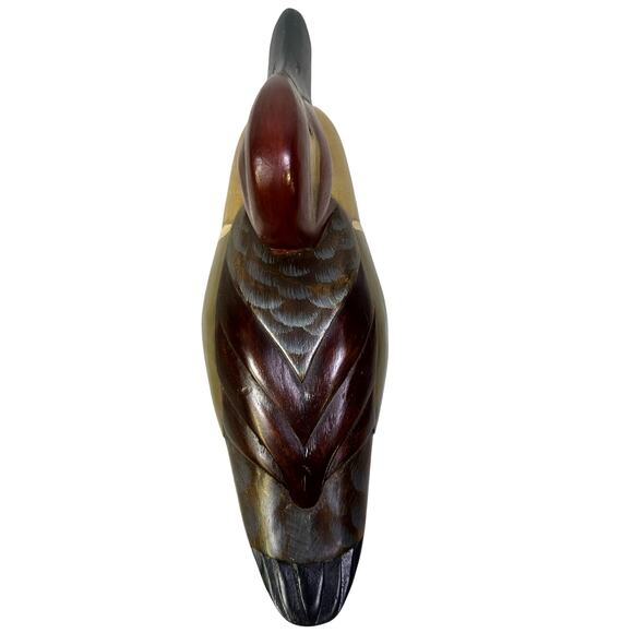 Hand Carved Painted Vintage Wooden Duck Decoy Philippines Exceptional Details - Picture 6 of 9